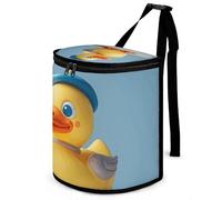 DWTJKMS Cute Diorama Duck Car Trash Can with Lid Large Capacity Hanging Auto Trash Bin Leak-Proof Waterproof Trash Bin Cars Must Haves Interior Accessories