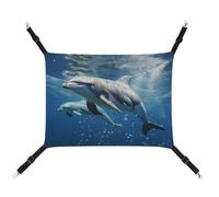 DWTJKMS Cute Dolphins Cat Hammock Soft Sleeping Hammocks Adjustable Pet Hammock All Season Use for Cats, Ferret, Puppy, Rabbits, Small Animals (Classical)