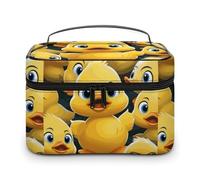 DWTJKMS Cute Duck Animal Makeup Bag, Cosmetic Organizer Case Large Portable Capacity Make Up Bags Women Travel Toiletry Bags with Handle And Divider