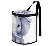 DWTJKMS Cute Elephant Car Trash Can with Lid Large Capacity Hanging Auto Trash Bin Leak-Proof Waterproof Trash Bin Cars Must Haves Interior Accessories