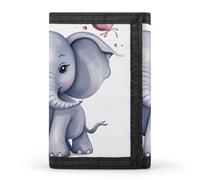 DWTJKMS Cute Elephant Wallet Minimalist Mens Slim Trifold Wallets Modern Fashion Wallets Anti-Theft Wallet Holds Cards And Cash