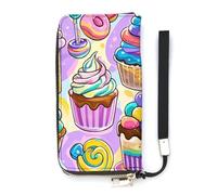 DWTJKMS Cute Food Long Wallet Slim PU Leather Wallets for Men Women Minimalist Wallet with Card Slots, white, 20x10.5cm