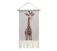 DWTJKMS Cute Giraffe Hanging Poster, Long Vertical Wall Hanging Tapestry with Tassel Wall Art Painting Prints Hanging Banner for Living Room, Hallway, Office 10 X 19.6 in