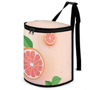 DWTJKMS Cute Grapefruit Car Trash Can with Lid Large Capacity Hanging Auto Trash Bin Leak-Proof Waterproof Trash Bin Cars Must Haves Interior Accessories