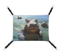 DWTJKMS Cute Hippos Cat Hammock Soft Sleeping Hammocks Adjustable Pet Hammock All Season Use for Cats, Ferret, Puppy, Rabbits, Small Animals (Classical)