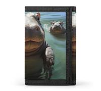 DWTJKMS Cute Hippos Wallet Minimalist Mens Slim Trifold Wallets Modern Fashion Wallets Anti-Theft Wallet Holds Cards And Cash