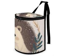 DWTJKMS Cute Little Hedgehog Car Trash Can with Lid Large Capacity Hanging Auto Trash Bin Leak-Proof Waterproof Trash Bin Cars Must Haves Interior Accessories