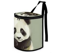 DWTJKMS Cute Little Panda Car Trash Can with Lid Large Capacity Hanging Auto Trash Bin Leak-Proof Waterproof Trash Bin Cars Must Haves Interior Accessories