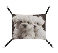 DWTJKMS Cute Maltese Puppy Cat Hammock Soft Sleeping Hammocks Adjustable Pet Hammock All Season Use for Cats, Ferret, Puppy, Rabbits, Small Animals (Classical)
