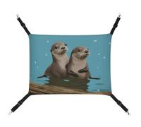 DWTJKMS Cute Otters Cat Hammock Soft Sleeping Hammocks Adjustable Pet Hammock All Season Use for Cats, Ferret, Puppy, Rabbits, Small Animals (Classical)
