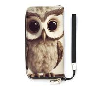 DWTJKMS Cute Owl Long Wallet Slim PU Leather Wallets for Men Women Minimalist Wallet with Card Slots, white, 20x10.5cm