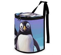 DWTJKMS Cute Penguin Car Trash Can with Lid Large Capacity Hanging Auto Trash Bin Leak-Proof Waterproof Trash Bin Cars Must Haves Interior Accessories