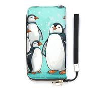 DWTJKMS Cute Penguins Long Wallet Slim PU Leather Wallets for Men Women Minimalist Wallet with Card Slots, white, 20x10.5cm