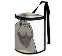 DWTJKMS Cute Walrus Car Trash Can with Lid Large Capacity Hanging Auto Trash Bin Leak-Proof Waterproof Trash Bin Cars Must Haves Interior Accessories