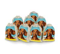 DWTJKMS Dachshund Dog Gift Pouches 8PCS Portable Small Drawstring Storage Bags Pouches Reusable Cotton Linen Bunches Pocket For Wedding, Travel, Office, Workout (Unisex)