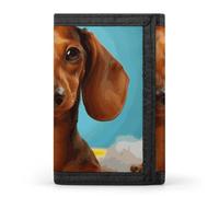 DWTJKMS Dachshund Dog Wallet Minimalist Mens Slim Trifold Wallets Modern Fashion Wallets Anti-Theft Wallet Holds Cards And Cash