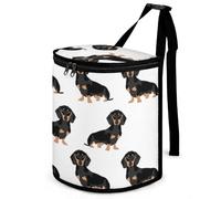 DWTJKMS Dachshund Weiner Pet Dogs Car Trash Can with Lid Large Capacity Hanging Auto Trash Bin Leak-Proof Waterproof Trash Bin Cars Must Haves Interior Accessories