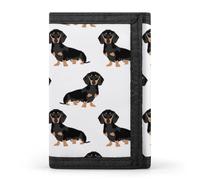 DWTJKMS Dachshund Weiner Pet Dogs Wallet Minimalist Mens Slim Trifold Wallets Modern Fashion Wallets Anti-Theft Wallet Holds Cards And Cash