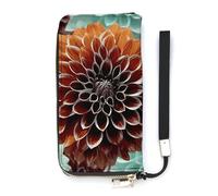 DWTJKMS Dahlia Flower Long Wallet Slim PU Leather Wallets for Men Women Minimalist Wallet with Card Slots, white, 20x10.5cm