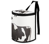 DWTJKMS Dairy Cow Car Trash Can with Lid Large Capacity Hanging Auto Trash Bin Leak-Proof Waterproof Trash Bin Cars Must Haves Interior Accessories