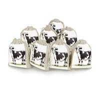 DWTJKMS Dairy Cow Gift Pouches 8PCS Portable Small Drawstring Storage Bags Pouches Reusable Cotton Linen Bunches Pocket For Wedding, Travel, Office, Workout (Unisex)