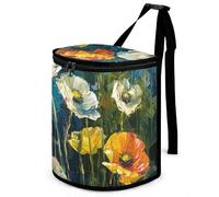 DWTJKMS Dark Green Plants Car Trash Can with Lid Large Capacity Hanging Auto Trash Bin Leak-Proof Waterproof Trash Bin Cars Must Haves Interior Accessories
