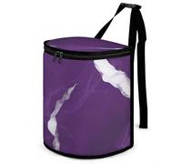 DWTJKMS Dark Purple Texture Car Trash Can with Lid Large Capacity Hanging Auto Trash Bin Leak-Proof Waterproof Trash Bin Cars Must Haves Interior Accessories