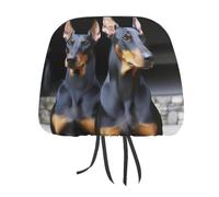 DWTJKMS Doberman Car Seat Headrest Cover 1 PCS Adjustable Reusable, Auto Interior Seat Accessories Cute Vintage Car Headrest Protector Seats Cover,for Most Cars