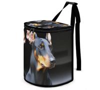 DWTJKMS Doberman Car Trash Can with Lid Large Capacity Hanging Auto Trash Bin Leak-Proof Waterproof Trash Bin Cars Must Haves Interior Accessories
