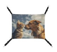DWTJKMS Dog and Cat Face to Face Cat Hammock Soft Sleeping Hammocks Adjustable Pet Hammock All Season Use for Cats, Ferret, Puppy, Rabbits, Small Animals (Classical)