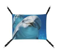 DWTJKMS Dolphin with A Smile Cat Hammock Soft Sleeping Hammocks Adjustable Pet Hammock All Season Use for Cats, Ferret, Puppy, Rabbits, Small Animals (Classical)
