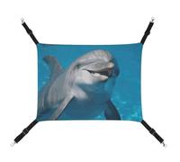 DWTJKMS Dolphin with A Smile Cat Hammock Soft Sleeping Hammocks Adjustable Pet Hammock All Season Use for Cats, Ferret, Puppy, Rabbits, Small Animals (Classical)