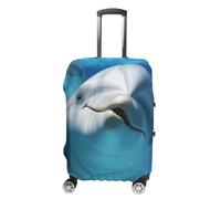 DWTJKMS Dolphin with A Smile Luggage Cover Simple And Generous Suitcase Dust Cover Washable, Scratch Resistant for 19-32 Inch Suitcase, style, Small, Luggage Case Cover