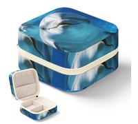 DWTJKMS Dolphin with A Smile Travel Jewelry Case, Mini Jewelry Holder Organizer Box Multi-functional Jewellery Box for Ring Earrings Necklace Bangle,Gifts for Women