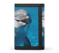 DWTJKMS Dolphin with A Smile Wallet Minimalist Mens Slim Trifold Wallets Modern Fashion Wallets Anti-Theft Wallet Holds Cards And Cash
