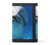 DWTJKMS Dolphin with A Smile Wallet Minimalist Mens Slim Trifold Wallets Modern Fashion Wallets Anti-Theft Wallet Holds Cards And Cash