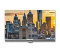 DWTJKMS Dusk And Sunset Business Card Holder Aluminum Alloy Card Case Metal Name Card Holder for Men Women Professional Credit Card ID Case for Office Business Unique Gift