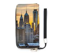 DWTJKMS Dusk And Sunset Long Wallet Slim PU Leather Wallets for Men Women Minimalist Wallet with Card Slots, white, 20x10.5cm