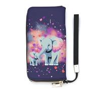DWTJKMS Elephant Sprays Love Long Wallet Slim PU Leather Wallets for Men Women Minimalist Wallet with Card Slots, white, 20x10.5cm