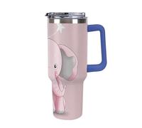 DWTJKMS Elephant Stainless Steel Tumbler 40 Oz Leak-proof Large Capacity Car Cup with Handle Straw Double Wall Vacuum Insulated Cup Reusable Keeps Cold Or Hot Deep Blue-style
