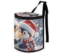 DWTJKMS Embracing Penguins Car Trash Can with Lid Large Capacity Hanging Auto Trash Bin Leak-Proof Waterproof Trash Bin Cars Must Haves Interior Accessories