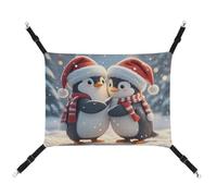 DWTJKMS Embracing Penguins Cat Hammock Soft Sleeping Hammocks Adjustable Pet Hammock All Season Use for Cats, Ferret, Puppy, Rabbits, Small Animals (Classical)