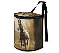 DWTJKMS Fence and Horse Car Trash Can with Lid Large Capacity Hanging Auto Trash Bin Leak-Proof Waterproof Trash Bin Cars Must Haves Interior Accessories