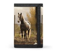 DWTJKMS Fence And Horse Wallet Minimalist Mens Slim Trifold Wallets Modern Fashion Wallets Anti-Theft Wallet Holds Cards And Cash