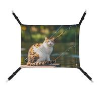 DWTJKMS Fishing Cat Cat Hammock Soft Sleeping Hammocks Adjustable Pet Hammock All Season Use for Cats, Ferret, Puppy, Rabbits, Small Animals (Classical)