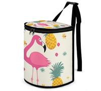 DWTJKMS Flamingo and Pineapple Car Trash Can with Lid Large Capacity Hanging Auto Trash Bin Leak-Proof Waterproof Trash Bin Cars Must Haves Interior Accessories