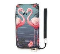 DWTJKMS Flock of Tropical Flamingos Long Wallet Slim PU Leather Wallets for Men Women Minimalist Wallet with Card Slots, white, 20x10.5cm