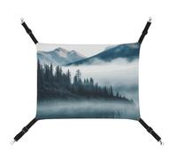 DWTJKMS Foggy Mountains Landscape Cat Hammock Soft Sleeping Hammocks Adjustable Pet Hammock All Season Use for Cats, Ferret, Puppy, Rabbits, Small Animals (Classical)