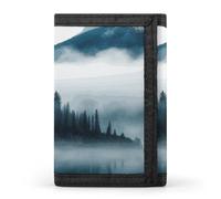 DWTJKMS Foggy Mountains Landscape Wallet Minimalist Mens Slim Trifold Wallets Modern Fashion Wallets Anti-Theft Wallet Holds Cards And Cash