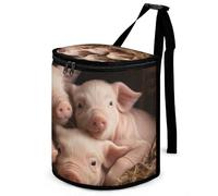 DWTJKMS Four Little Pigs Car Trash Can with Lid Large Capacity Hanging Auto Trash Bin Leak-Proof Waterproof Trash Bin Cars Must Haves Interior Accessories